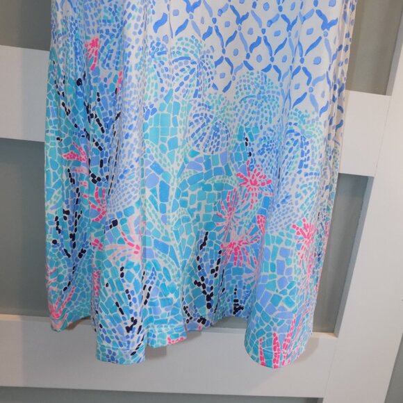 Lilly Pulitzer Luella Multi Sea La Vie Geometric Mosaic Print Size XL Dress - Picture 3 of 4